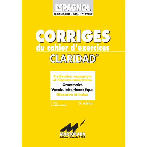 Claridad - Corrigés 3ème édition
